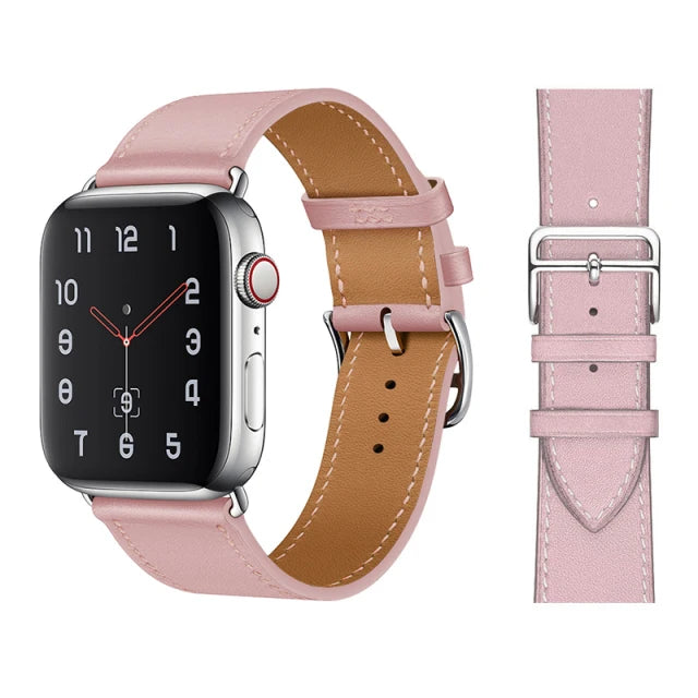 Genuine Leather Bracelet Strap For Apple Watch Band 45mm 49mm 41mm 44mm 42mm 40mm band iWatch Ultra/2 10 42/46mm 9 8 7 6 5 4 SE